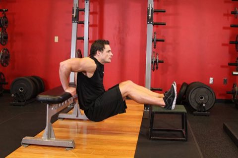 Finishing position of the Bench Dip