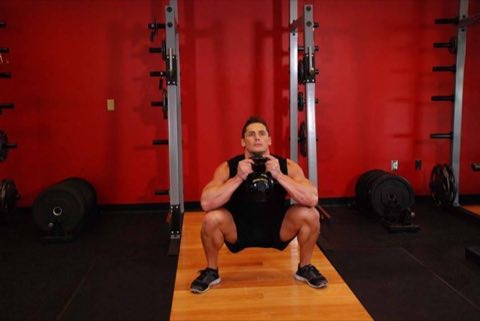 Finishing position of the Goblet Squat