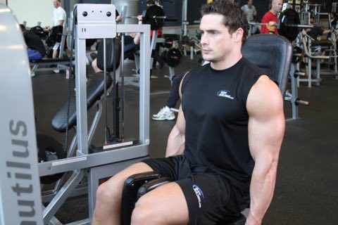 Finishing position of the Hip Adduction Machine