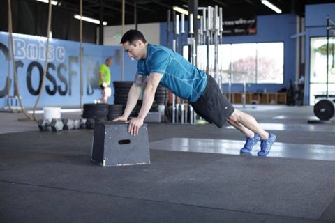 Finishing position of the Incline Push-Up