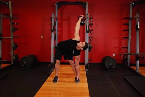 Finishing position of the Kettlebell Windmill