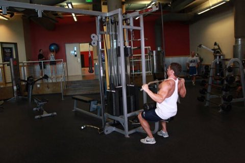 Finishing position of the Lat Pulldown