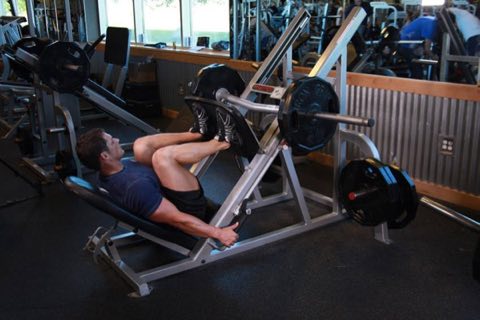 Finishing position of the Leg Press
