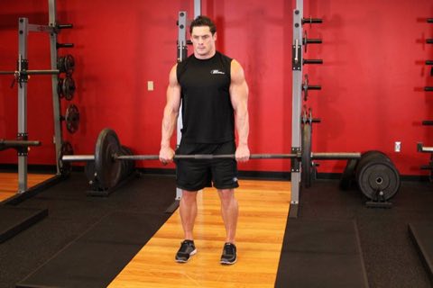 Finishing position of the Romanian Deadlift