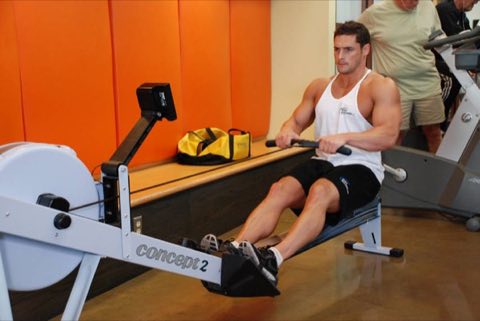 Finishing position of the Rowing Machine